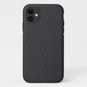 Coque iPhone 11 Motif gris noir de rayures de zigzag de zigzag de