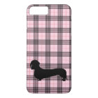 Motif gris rose de teckel de plaid de très bon