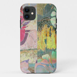 Coques Pour iPhone Motif grunge floral d'art