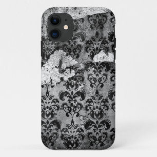Coque Case-Mate Pour iPhone Motif grunge vintage usé noir de damassé