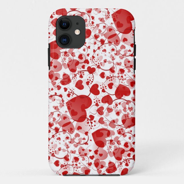 Coques Case-Mate iPhone MOTIF HEART - rouge et blanc (Dos)
