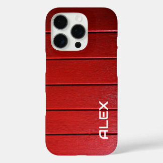 Coques iPhone 16 Pro Motif horizontal en bois rouge