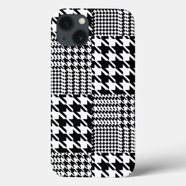 Coques Case-Mate iPhone Motif Houndstooth noir et blanc (Verso)