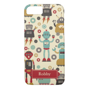 Coques Pour iPhone Motif illustré rétros par robots d'amusement