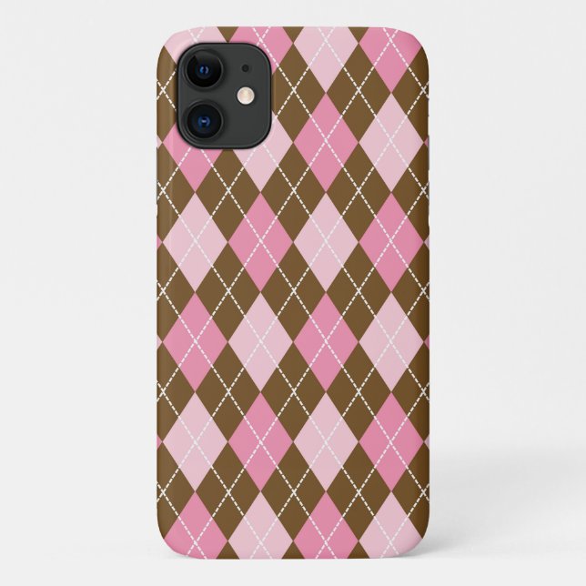 Coques Case-Mate iPhone Motif Jacquard, Motif Rhombus, Jacquard rose (Dos)