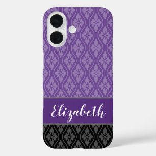 Coque Pour iPhone 16 Motif japonais traditionnel violet Tatewaku