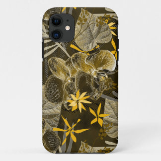 Case-Mate iPhone Case Motif jaune-brun fleuri à l'aquarelle.