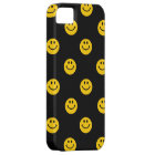 Motif jaune de visage sur le noir