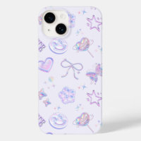 Motif Jelly Kitsch Y2K Holographique Violet Pastel