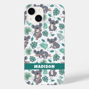 Coque Pour iPhone 14 Motif Koalas de texte personnalisé