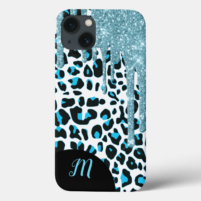Coques Case-Mate iPhone Motif léopard des neiges avec Parties scintillant  (Verso)