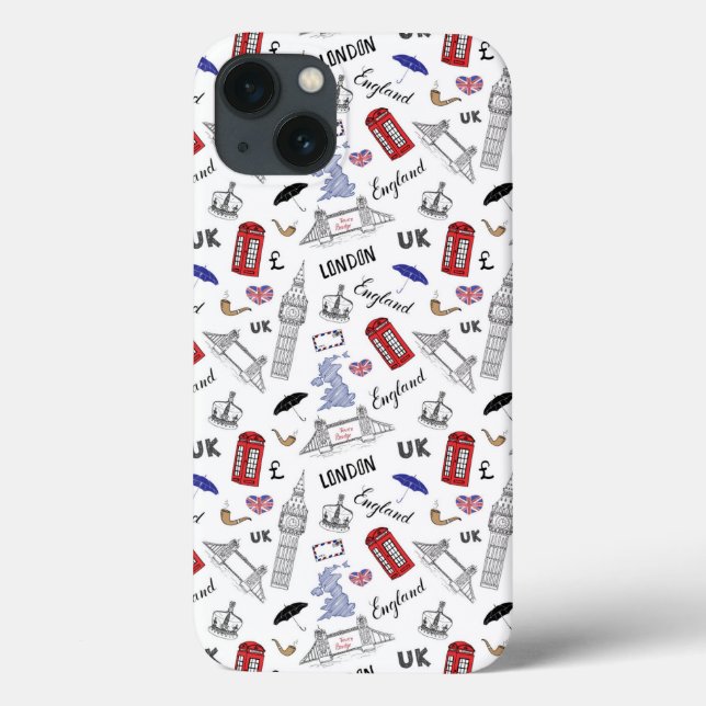 Coques Case-Mate iPhone Motif London City Doodles (Verso)