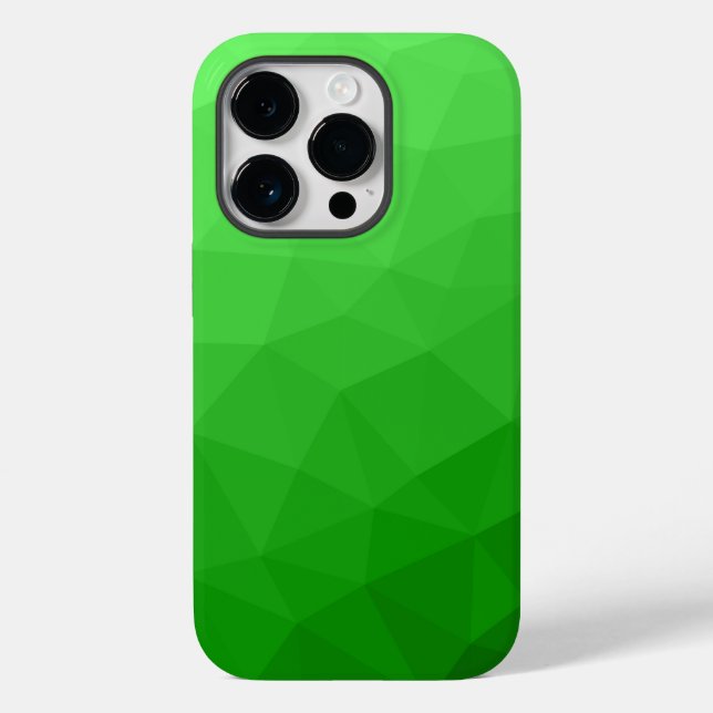Coques Case-Mate iPhone Motif lumineux à maillage géométrique dégradé vert (Verso)