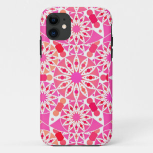 Coques Pour iPhone Motif mandala, nuances de rose et de corail