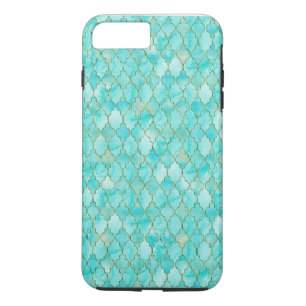 Coque iPhone 8 Plus/7 Plus Motif Marocain Gold et Aqua