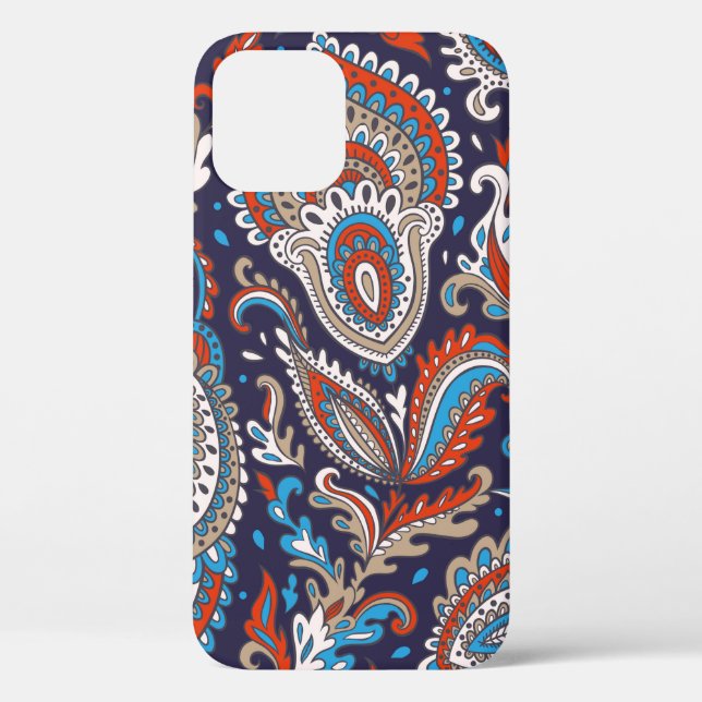 Coques Case-Mate iPhone Motif médaillon de paisley floral indien. Ethnique (Verso)