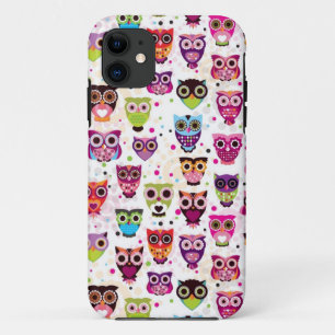 Coques Pour iPhone Motif mignon d'arrière - plan de hibou pour des