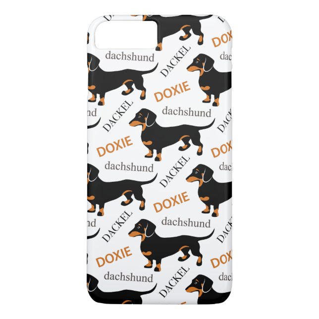 Coques Case-Mate iPhone Motif mignon de chien de Doxie de teckel (Dos)