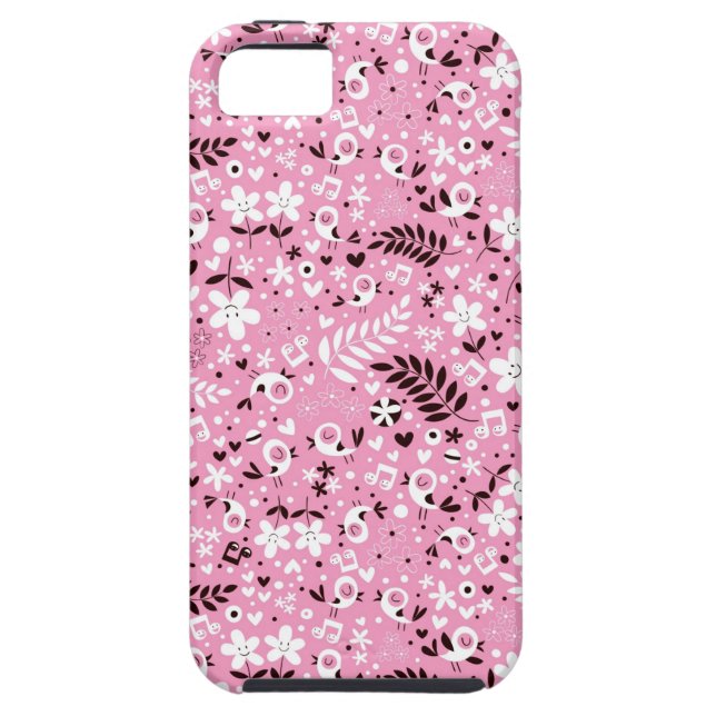 Coques Case-Mate iPhone motif mignon de rose d'oiseaux et de fleurs (Dos)