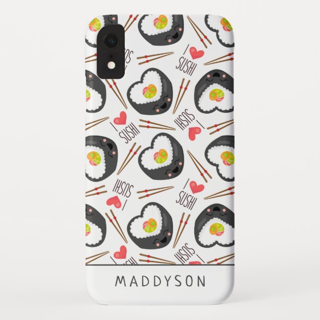 Coques Case-Mate iPhone Motif mignon de sushi de bande dessinée (Dos)