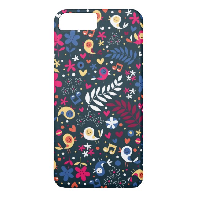 Coques Case-Mate iPhone motif mignon d'oiseaux et de fleurs (Dos)