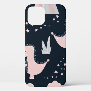 Case-Mate iPhone Case Motif mignon et transparent avec dinosaures roses