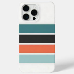 Coque iPhone 15 Pro Max Motif minimaliste - Turquoise, noir, orange,