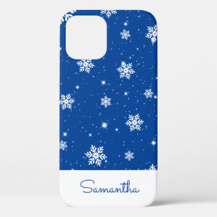 Case-Mate iPhone Case Motif moderne Blue Christmas Snowflake Stars