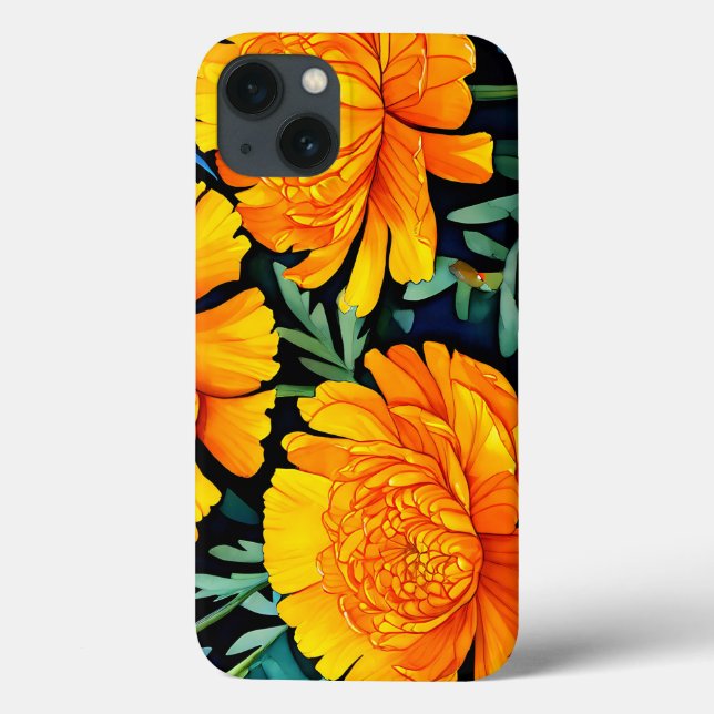 Coques Case-Mate iPhone Motif moderne Marigold Watercolor (Verso)