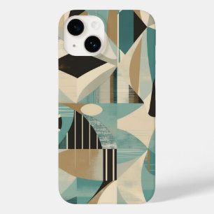 Coque Pour iPhone 14 Motif moderne turquoise géométrique du milieu du s
