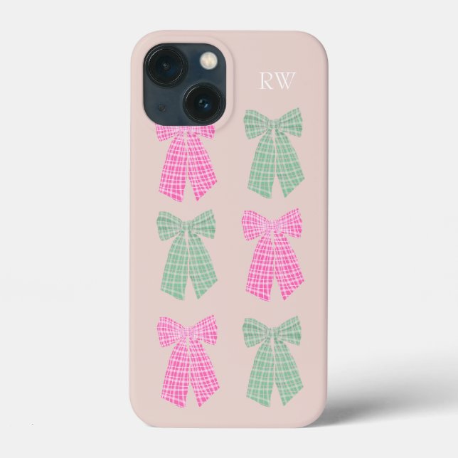 Coques Case-Mate iPhone Motif Monogram Blush En vichy Coquette Bow (Verso)