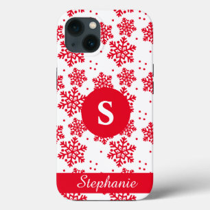 Case-Mate iPhone Case Motif Monogram Coque-Mate de de flocon rouge et b