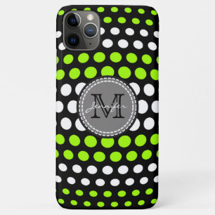 Case-Mate iPhone Case Motif monogrammé à pois lime et blanc