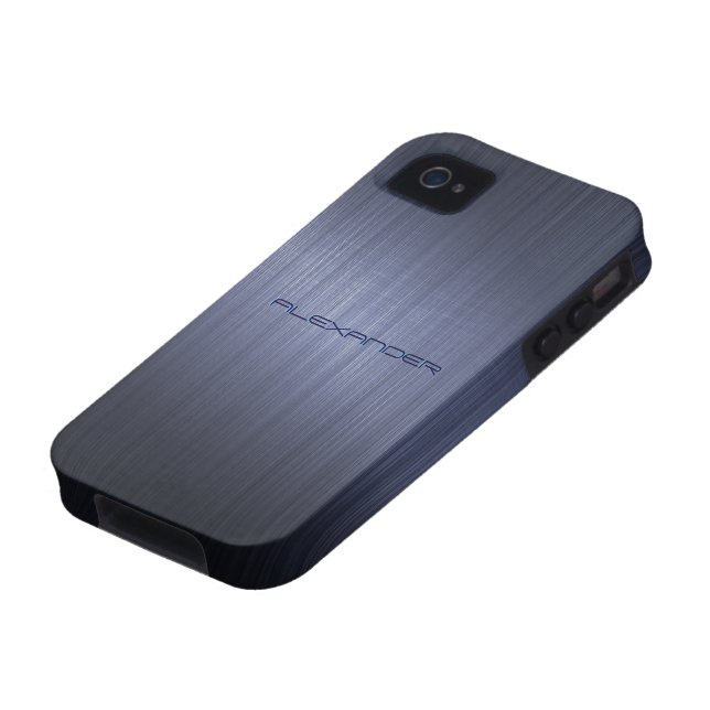 Coques Case-Mate iPhone Motif-Monogramme bleu bouché (Bas)