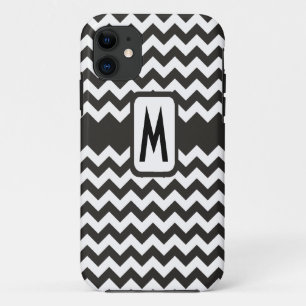 Case-Mate iPhone Case Motif Monogramme Chevrons noir et blanc