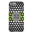 Motif Monogramme Lime et Pois blancs