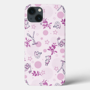 Etui iPhone 13 motif montrant les animaux vintages de bébé