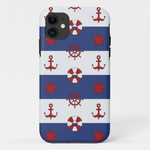 Coque iPhone 11 Motif nautique de bannière étoilée