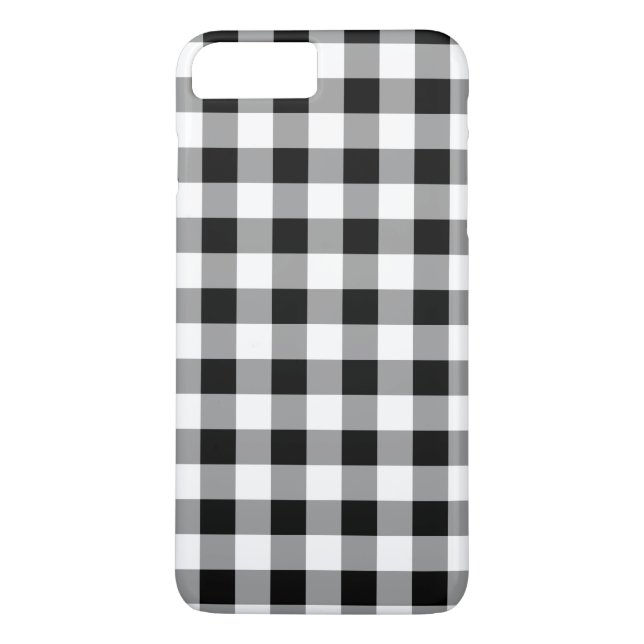 Coques Case-Mate iPhone Motif noir blanc de buffle plaid (Dos)