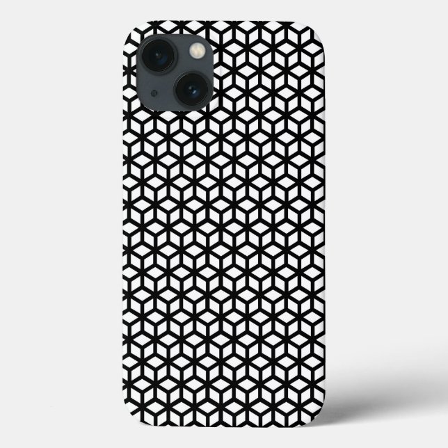 Coques Case-Mate iPhone Motif noir et blanc de cube (Verso)