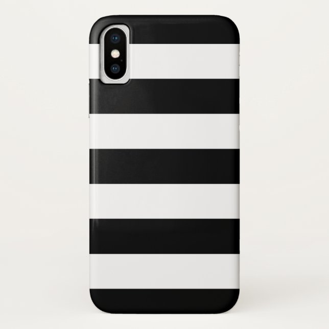 Coques Case-Mate iPhone Motif noir et blanc de rayures (Dos)