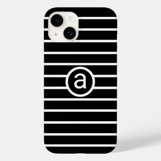 Coque Pour iPhone 14 Motif noir et blanc élégant Nom monochromatique