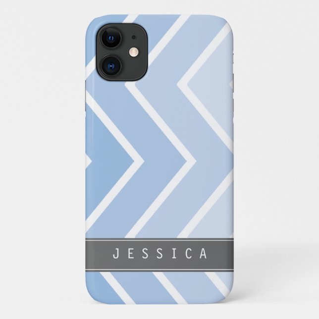 Coques Case-Mate iPhone Motif Ombre Blue Zig Zag Chevrons (Dos)