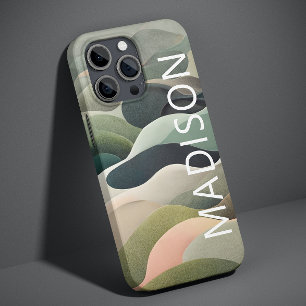 Case-Mate iPhone Case Motif ondulé abstrait moderne avec nom personnalis