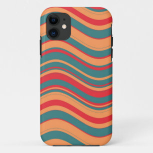 Case-Mate iPhone Case Motif onduleux de rayures (rouge, rose, bleu)