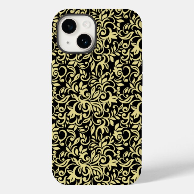 Coques Case-Mate iPhone Motif Or sur noir (Verso)