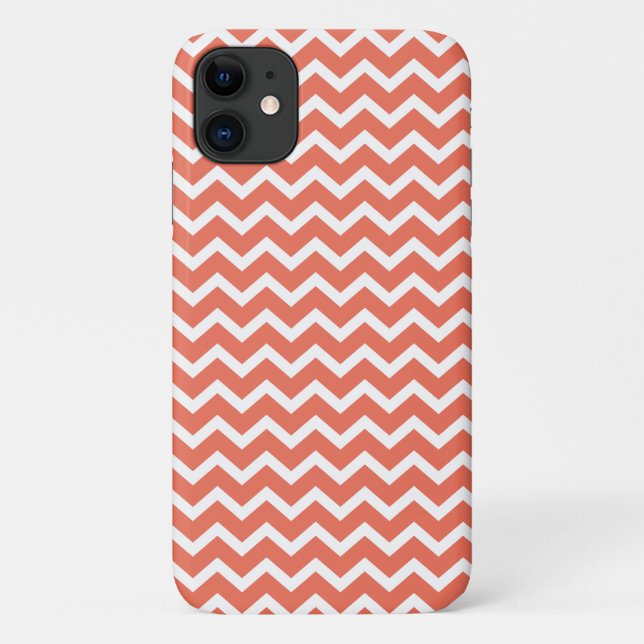 Coques Case-Mate iPhone Motif orange de chevrons de zigzag (Dos)