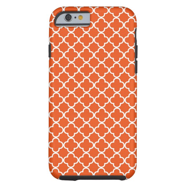 Coques Case-Mate iPhone Motif orange de Quatrefoil (Dos)