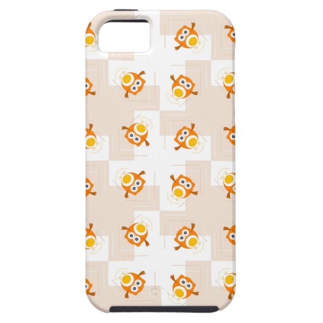Coques Case-Mate iPhone Motif orange d'illustration de hibou (Dos)