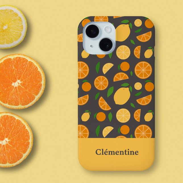 Coques Case-Mate iPhone Motif orange et citron (Orange & Lemon Pattern Phone Case)